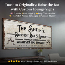 Load image into Gallery viewer, Basement Bar And Lounge Sign