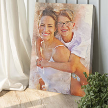 Load image into Gallery viewer, Gift For Mom Watercolor Portrait Custom Wall Art