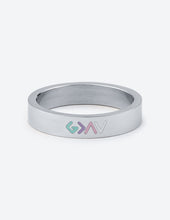 Load image into Gallery viewer, Silver Enamel Highs and Lows Ring