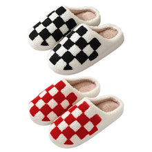 Load image into Gallery viewer, Black or Red Checkered Slippers