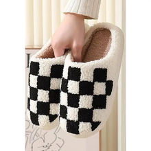 Load image into Gallery viewer, Black or Red Checkered Slippers