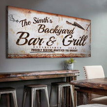 Load image into Gallery viewer, Backyard Bar &amp; Grill Sign II