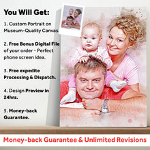 Load image into Gallery viewer, Family Watercolor Portrait Custom Wall Art