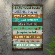 Load image into Gallery viewer, Lake House Rules Sign III