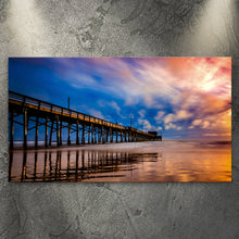 Load image into Gallery viewer, Beach Pier &amp; Ocean Horizon Canvas Wall Art