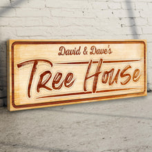 Load image into Gallery viewer, Treehouse Sign, Unique Baby Boy Gift, Tree House Wall Art, Tree House Sign, Tree House Lover Gift Sign Decor