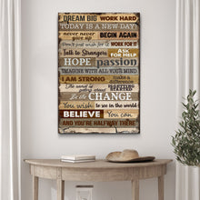 Load image into Gallery viewer, Dream Big Work Hard Motivation Sign II