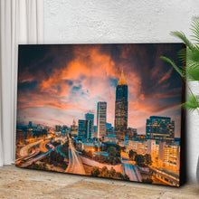 Load image into Gallery viewer, Atlanta City Night Skyline Canvas Wall Art