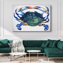 Load image into Gallery viewer, Crab Art Watercolor Canvas Wall Art