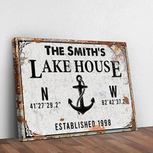 Load image into Gallery viewer, Family Lake House Anchor Sign