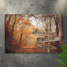 Load image into Gallery viewer, Autumn Road Couple Name Sign