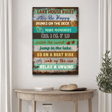 Load image into Gallery viewer, Lake House Rules Sign III