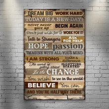Load image into Gallery viewer, Dream Big Work Hard Motivation Sign II