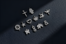 Load image into Gallery viewer, Pave Initial CZ Diamond Letter Necklace in Sterling Silver