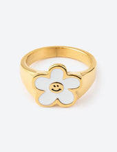 Load image into Gallery viewer, White Smiley Flower Ring
