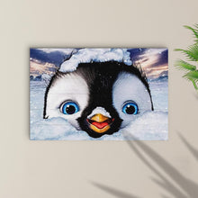 Load image into Gallery viewer, Penguin Peekaboo Painting Canvas Wall Art