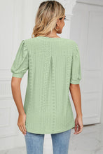 Load image into Gallery viewer, Eyelet Notched Short Sleeve T-Shirt