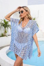 Load image into Gallery viewer, Openwork Slit V-Neck Cover Up