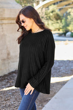 Load image into Gallery viewer, Basic Bae Full Size Ribbed Round Neck Long Sleeve Knit Top