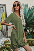 Load image into Gallery viewer, Twisted V-Neck Short Sleeve Dress