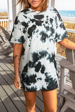 Load image into Gallery viewer, Tie-Dye Round Neck Short Sleeve Tunic Tee