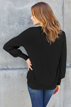 Load image into Gallery viewer, Basic Bae Full Size V-Neck Lantern Sleeve Blouse