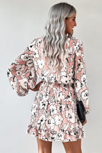 Load image into Gallery viewer, Floral Balloon Sleeve Ruffle Hem Dress