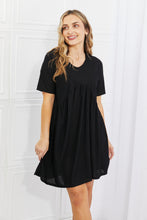 Load image into Gallery viewer, BOMBOM Another Day Swiss Dot Casual Dress in Black