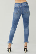 Load image into Gallery viewer, RISEN Distressed Frayed Hem Slim Jeans