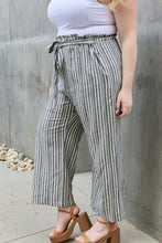 Load image into Gallery viewer, Heimish Find Your Path Full Size Paperbag Waist Striped Culotte Pants