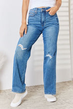 Load image into Gallery viewer, Judy Blue Full Size High Waist Distressed Straight-Leg Jeans