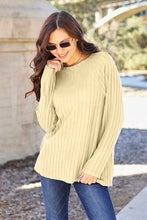 Load image into Gallery viewer, Basic Bae Full Size Ribbed Round Neck Long Sleeve Knit Top