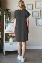 Load image into Gallery viewer, Heimish Full Size Ribbed Round Neck Short Sleeve Tee Dress