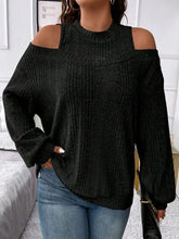 Load image into Gallery viewer, Round Neck Cold Shoulder Sweater