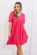 Load image into Gallery viewer, BOMBOM Another Day Swiss Dot Casual Dress in Fuchsia