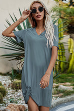 Load image into Gallery viewer, Twisted V-Neck Short Sleeve Dress