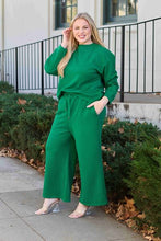 Load image into Gallery viewer, Double Take Full Size Textured Long Sleeve Top and Drawstring Pants Set