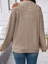 Load image into Gallery viewer, Round Neck Cold Shoulder Sweater