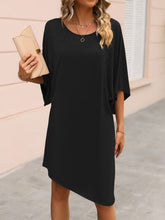 Load image into Gallery viewer, Round Neck Three-Quarter Sleeve Tee Dress