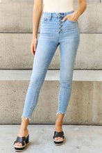 Load image into Gallery viewer, Judy Blue Full Size Button Fly Raw Hem Jeans