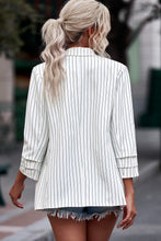 Load image into Gallery viewer, Striped Double-Breasted Long Sleeve Blazer