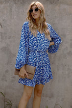 Load image into Gallery viewer, Floral Balloon Sleeve Ruffle Hem Dress