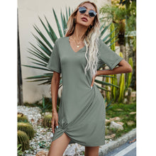 Load image into Gallery viewer, Twisted V-Neck Short Sleeve Dress