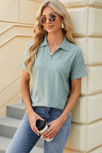 Load image into Gallery viewer, Pocketed Johnny Collar Short Sleeve Blouse