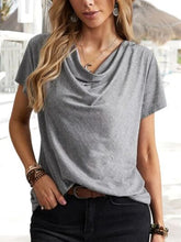 Load image into Gallery viewer, Cowl Neck Short Sleeve T-Shirt