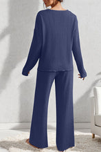 Load image into Gallery viewer, V-Neck Dropped Shoulder Top and Pants Set