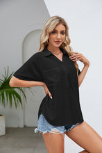 Load image into Gallery viewer, Half Button Johnny Collar Blouse