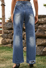 Load image into Gallery viewer, Distressed Buttoned Loose Fit Jeans