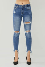 Load image into Gallery viewer, RISEN Distressed Frayed Hem Slim Jeans