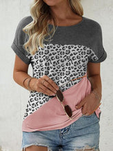 Load image into Gallery viewer, Leopard Round Neck Short Sleeve T-Shirt